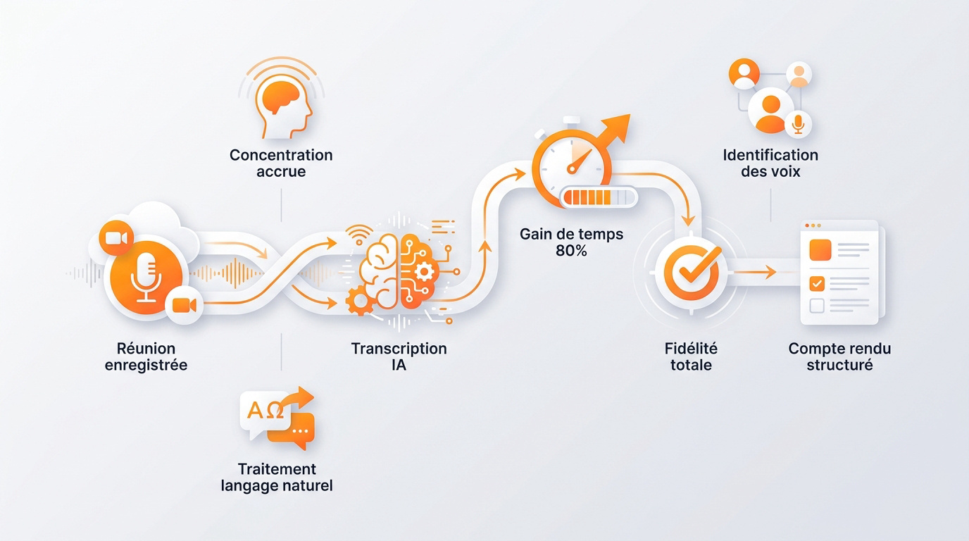 Flux de productivité via l'intelligence artificielle pour la gestion des réunions professionnelles